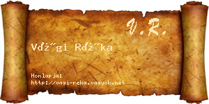 Vági Réka névjegykártya